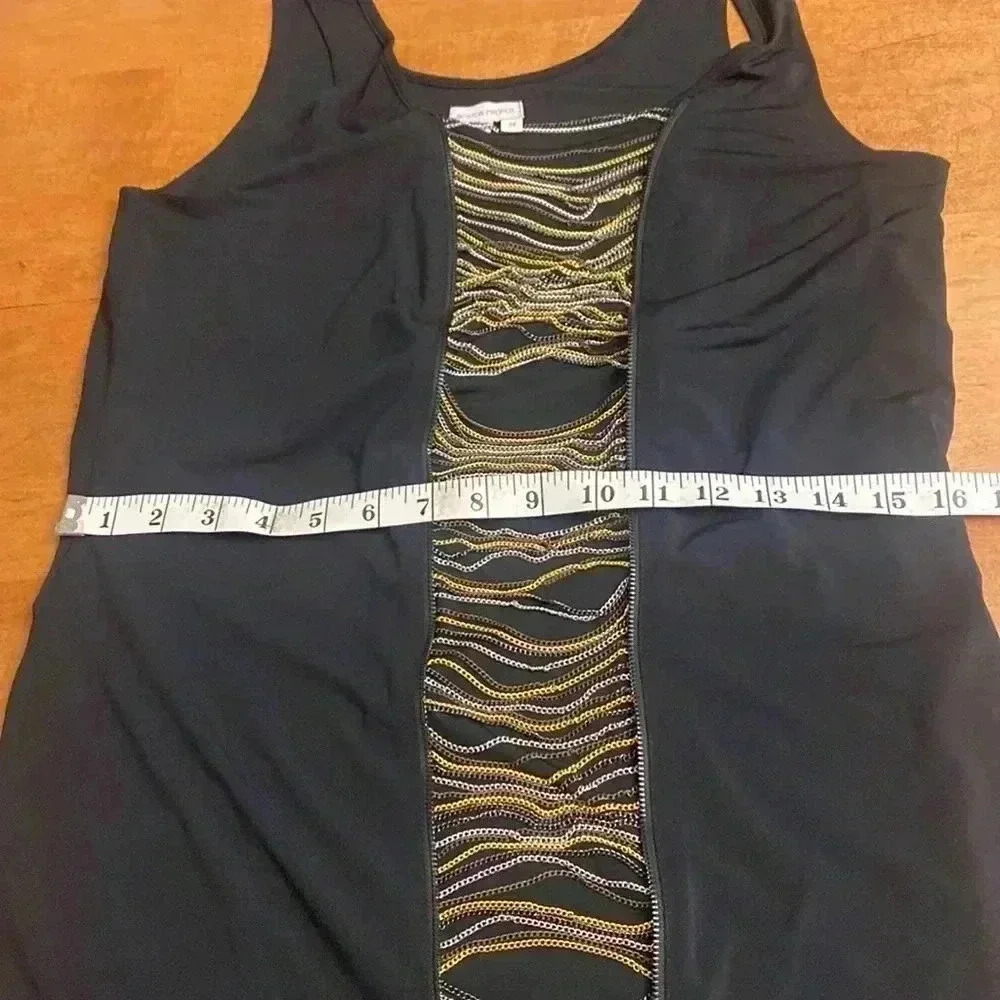 Boston Proper metallic chain dress sized M.  New without tags. - Picture 5 of 8